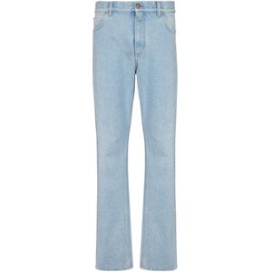 Balmain, Jeans, Heren, Blauw, W29, Denim, Lichtblauwe regular-fit denim jeans