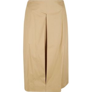 Tory Burch, Geplooide Poplin Rok Beige, Dames, Maat:S