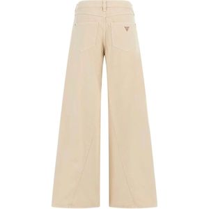 Guess, Broeken, Dames, Beige, W27, Katoen, Relaxed Fit Bellflower Wijde Pijp Broek