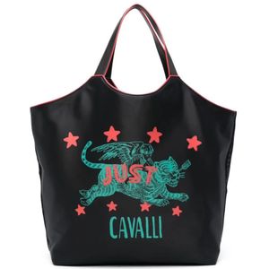 Just Cavalli, Tassen, Dames, Zwart, ONE Size, Zwarte Shopper Tas