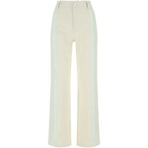 Dion Lee, Broeken, Dames, Beige, M, Denim, Twee-tone Denim Jeans