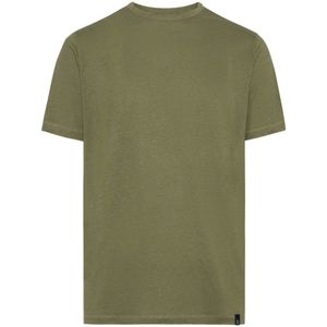 Boggi Milano, T-shirt van stretch linnen jersey Groen, Heren, Maat:3XL