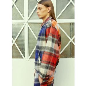 Noma t.d., Jassen, Heren, Veelkleurig, M, Katoen, Ombre Plaid Overshirt Katoen Tweed