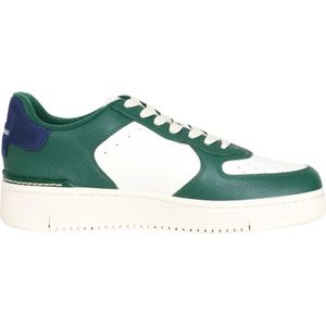 Ralph Lauren, Schoenen, Heren, Veelkleurig, 43 EU, Leer, Wit Groen Blauw Lage Profiel Sneakers