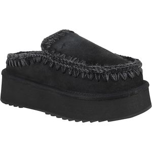 Mou, Schoenen, Dames, Zwart, 41 EU, Leer, Eskimo Platform Klompen