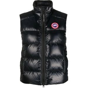 Canada Goose, Jassen, Dames, Zwart, S, Zwarte Cypress Vest Mouwloos Rits Gewatteerd