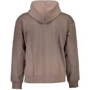 Calvin Klein, Sweatshirts & Hoodies, Heren, Bruin, M, Katoen, Bruine Katoenen Hoodie