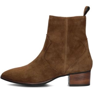 Notre-v, Schoenen, Dames, Bruin, 40 EU, Suède, Suède Enkellaarsjes Cognac 3221