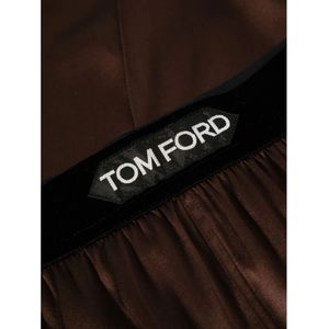 Tom Ford, Broeken, Dames, Bruin, M, Satijn, Zijden Satijnen PJ Broek