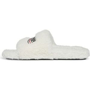 Balenciaga, Schoenen, Dames, Wit, 36 EU, Witte Nep Shearling Slides