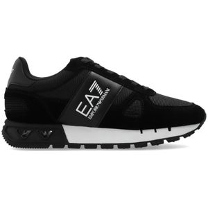 Emporio Armani Ea7, Schoenen, Dames, Zwart, 36 EU, Suède, EA7 sportschoenen met logo