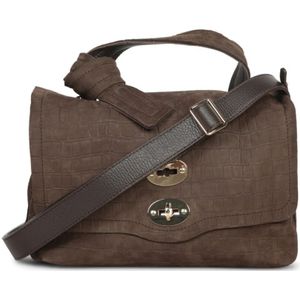 Zanellato, Tassen, Dames, Bruin, ONE Size, Leer, Bruine Krokodillenleren Tas