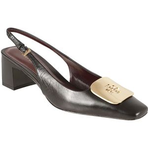 Tory Burch, Schoenen, Dames, Zwart, 39 EU, Elegante Slingback Hakken