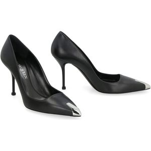 Alexander McQueen, Schoenen, Dames, Zwart, 39 EU, Leer, Punk Leren Pumps