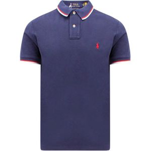 Polo Ralph Lauren, Tops, Heren, Blauw, S, Katoen, Geborduurd katoenen poloshirt