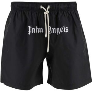Palm Angels, Korte broeken, Heren, Zwart, L, Polyester, Casual Shorts