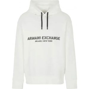 Armani Exchange, Hoodie Wit, Heren, Maat:L