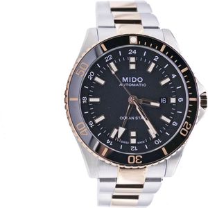 Mido, Accessoires, Heren, Zwart, ONE Size, Uomo - M0266292205100 - Ocean Star Captain Gmt - Rose Gold PVD Staal