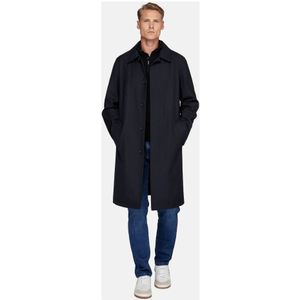 Boggi Milano, Mantels, Heren, Blauw, XL, Wol, Pea Coat In Technische Wol