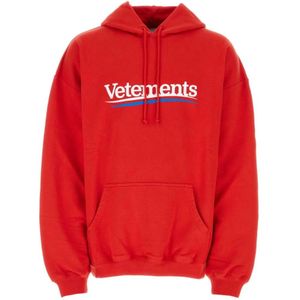 Vetements, Sweatshirts & Hoodies, Heren, Rood, M, Katoen, Rode Katoenmix Sweatshirt