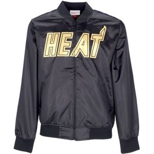 Mitchell & Ness, Jassen, Heren, Zwart, S, Satijn, Miami Heat Satijnen Jack NBA Collectie