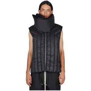 Rick Owens, Gewatteerd Gimp Mouwloos Jack Zwart, Heren, Maat:M