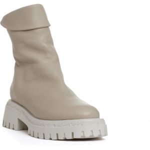 Halmanera, Schoenen, Dames, Beige, 37 1/2 EU, Leer, Beige Enkellaarzen voor vrouwen