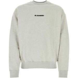 Jil Sander, Sweatshirts & Hoodies, Heren, Grijs, M, Katoen, Grijze Oversized Sweatshirt