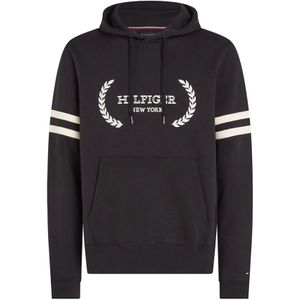Tommy Hilfiger, Sweatshirts & Hoodies, Heren, Zwart, L, Katoen, Zwarte hoodie voor heren