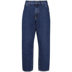 Carhartt Wip, Jeans, Heren, Blauw, W33, Katoen, Ontspannen Rechte Pasvorm Blauwe Broek