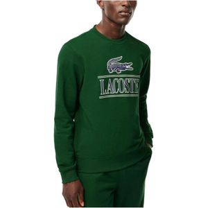 Lacoste, Sweatshirts & Hoodies, Heren, Groen, S, Unisex Groene Sweatshirt met Iconisch Design