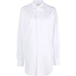 Maison Margiela, Witte overhemd met puntige kraag Wit, Dames, Maat:S