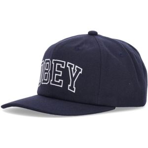 Obey, Accessoires, unisex, Blauw, ONE Size, Wol, Klassieke Marineblauwe Snapback Pet