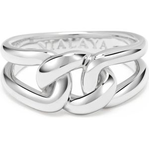 Nialaya, Men's Sterling Silver Knot Ring Grijs, Heren, Maat:56 MM