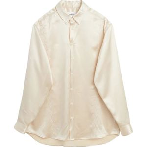 Soulland, Blouses & Shirts, Dames, Wit, M/L, Polyester, Relaxed-fit Geborduurd Overshirt