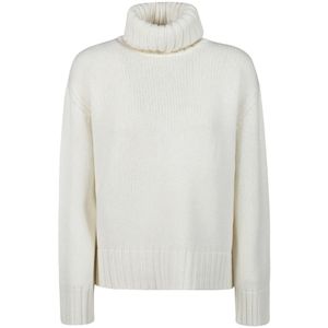 Fabiana Filippi, Truien, Dames, Beige, L, Gezellig Gebreide Turtle Neck Sweater