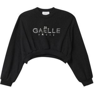 Gaëlle Paris, Sweatshirts & Hoodies, Dames, Zwart, M, Katoen, Zwart Katoenen Sweatshirt Set Vrouwen