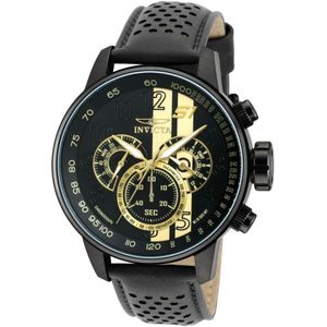Invicta Watches, S1 Rally Quartz Horloge - Zwarte Wijzerplaat Zwart, Heren, Maat:ONE Size
