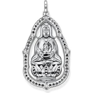 Thomas Sabo, Madonna Hanger Zwart Zilver Zirkonia Grijs, unisex, Maat:ONE Size