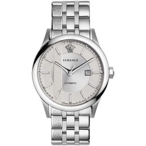 Versace, Aiakos Automatisch Horloge Swiss Made Grijs, Heren, Maat:ONE Size