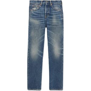 Saint Laurent, Jeans, Dames, Blauw, W28, Denim, Vintage Denim Blauwe Jeans