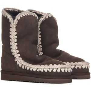 Mou, Schoenen, Dames, Bruin, 36 EU, Bruine Enkellaarzen van Schapenvacht Aw 23