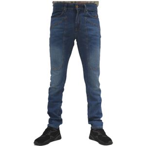 Jeckerson, Jeans, Heren, Blauw, W36, Leer, Slim Fit Patch Jeans