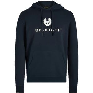 Belstaff, Sweatshirts & Hoodies, Heren, Blauw, M, Katoen, Kleur Blok Signature Sweatshirt Hoodie
