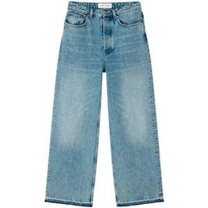 Samsøe Samsøe, Jeans, Dames, Blauw, W29 L30, Katoen, Wijde Jeans met Lage Taille en Wijde Pijpen