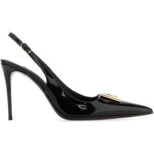 Dolce & Gabbana, Schoenen, Dames, Zwart, 36 EU, Elegante Zwarte Leren Pumps
