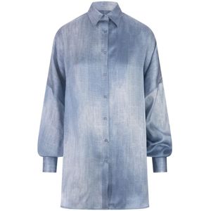 Ermanno Scervino, Blouses & Shirts, Dames, Blauw, 2Xs, Denim, Shirts