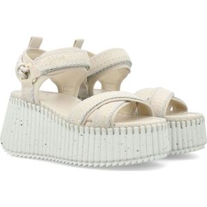 Chloé, Schoenen, Dames, Wit, 40 EU, Schoenen