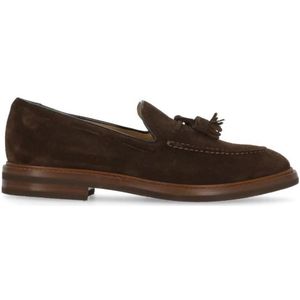 Brunello Cucinelli, Schoenen, Heren, Bruin, 42 EU, Suède, Bruine Suède Leren Loafers voor Heren