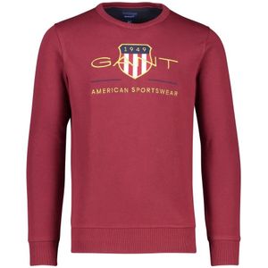 Gant, Sweatshirts & Hoodies, Heren, Rood, L, Katoen, Bordeaux Trui